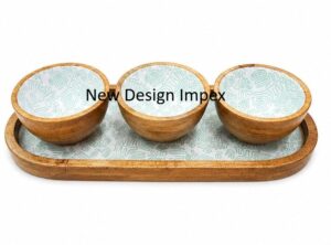 Nuts And Dates Serving Bowls With Tray