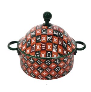 Enamel Printed Design Insulated Casseroles Server Hot Pot