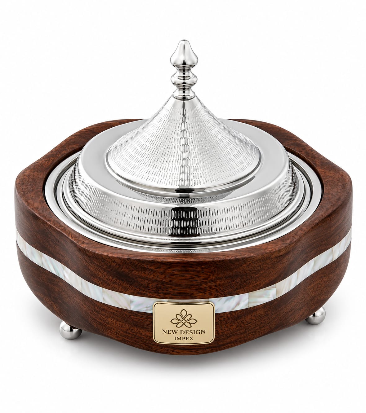 Luxury Hot Pot For Walnut Finishing Casseroles Server Hot Pot For Food Server