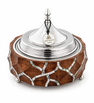 Diamond Shape Casseroles Server Hot Pot Walnut Finishing Food Server Hot Pot