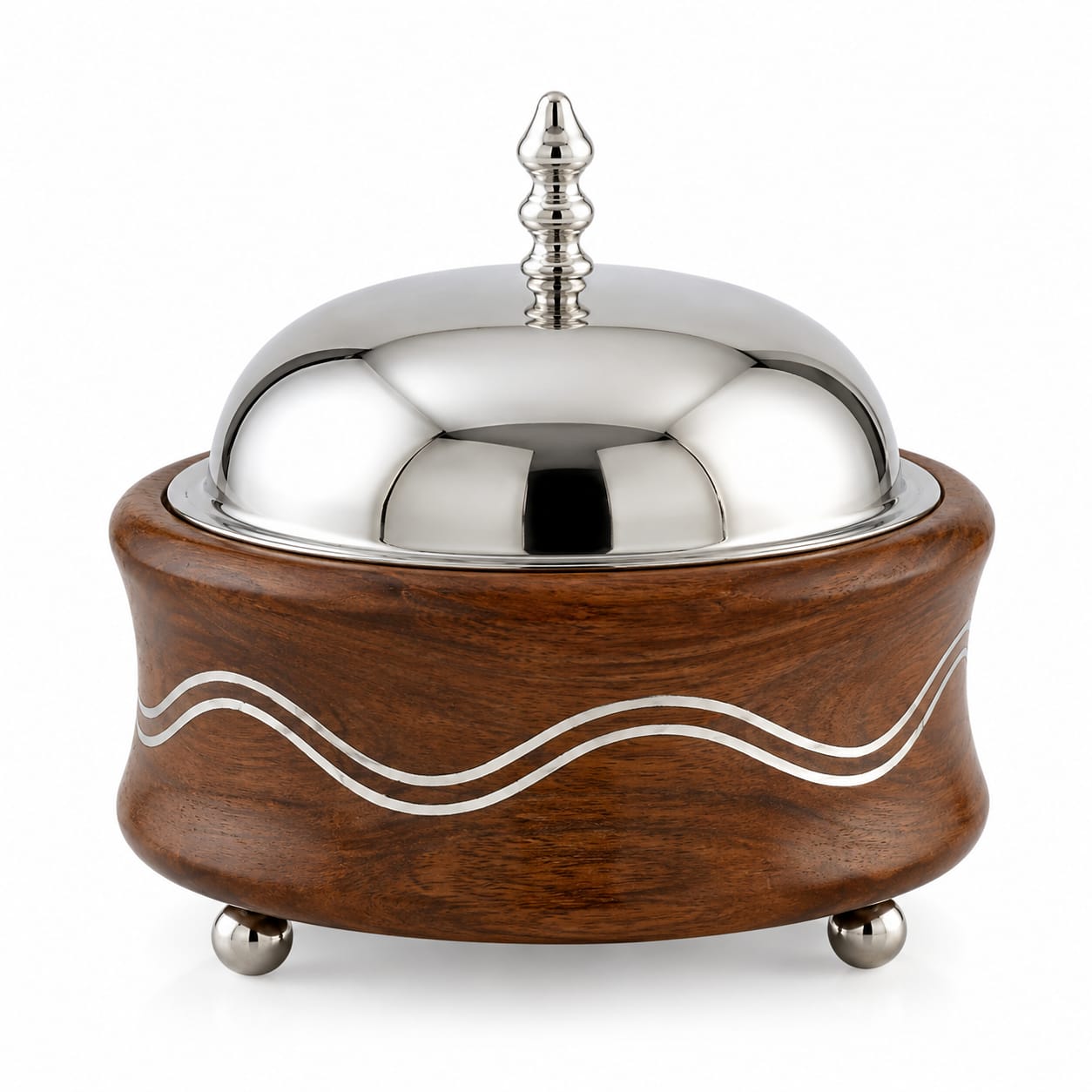 Exclusive Walnut Finishing Wooden Hot Pot Food Supplies Insulated Hot Pot